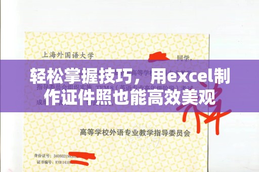 韶关轻松掌握技巧，用excel制作证件照也能高效美观