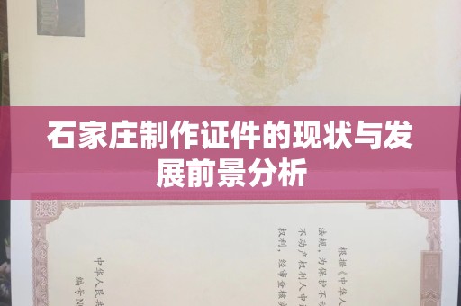 韶关石家庄制作证件的现状与发展前景分析